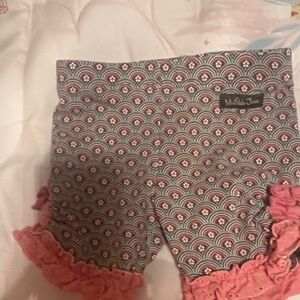 Matilda Jane Patterned Shorts with Pink Ruffles